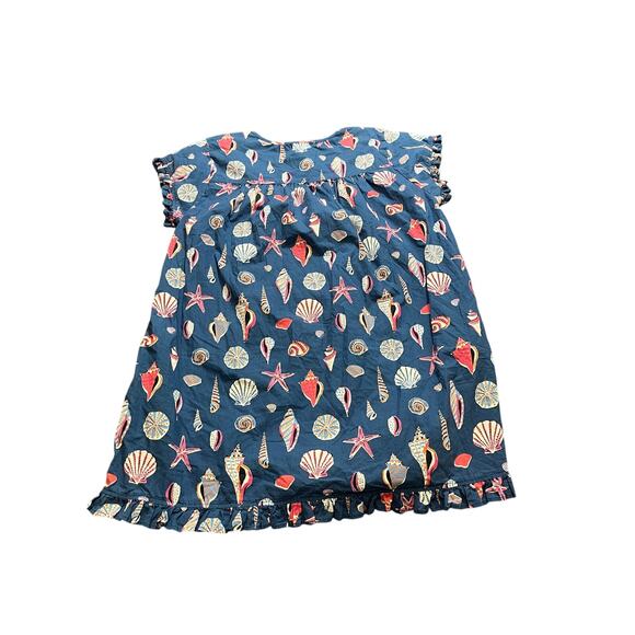 Print Fresh Womens Shoreline Dress Pintuck Beachcomber XL Blue Ruffle Hem - Picture 7 of 10